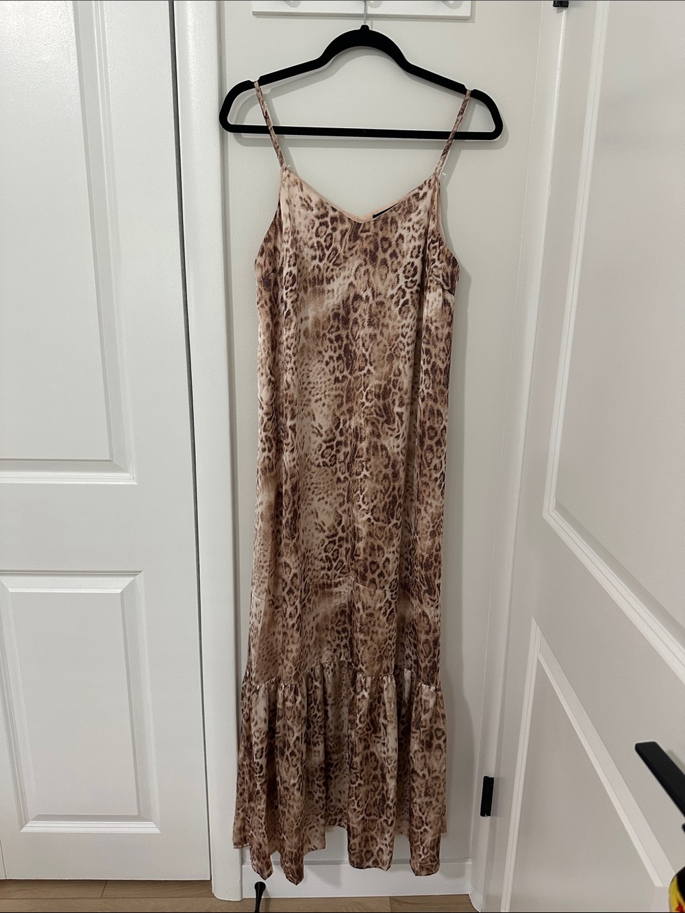 mittoshop Brown Leopard Print Maxi Slip Dress